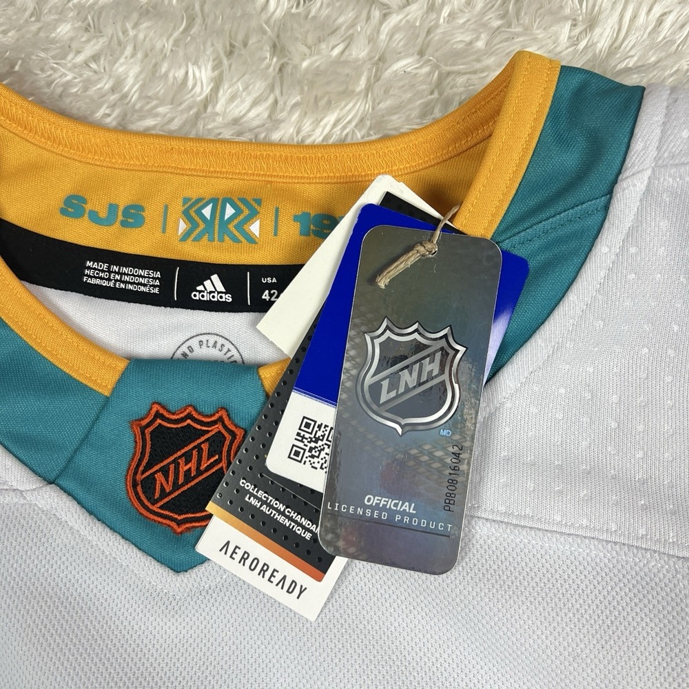 Adidas NHL San Jose Sharks "Brent Burns" Reverse Retro Jersey (H52337) Size 42 - Picture 5 of 10